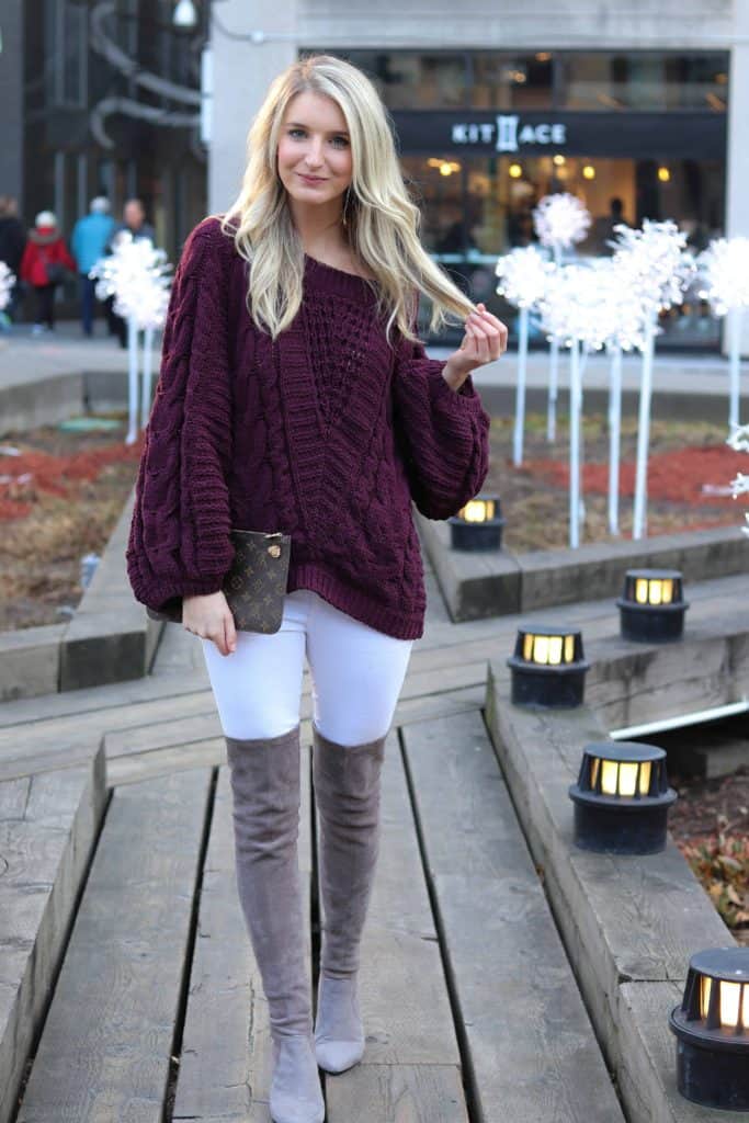 Express maroon Off the shoulder sweater