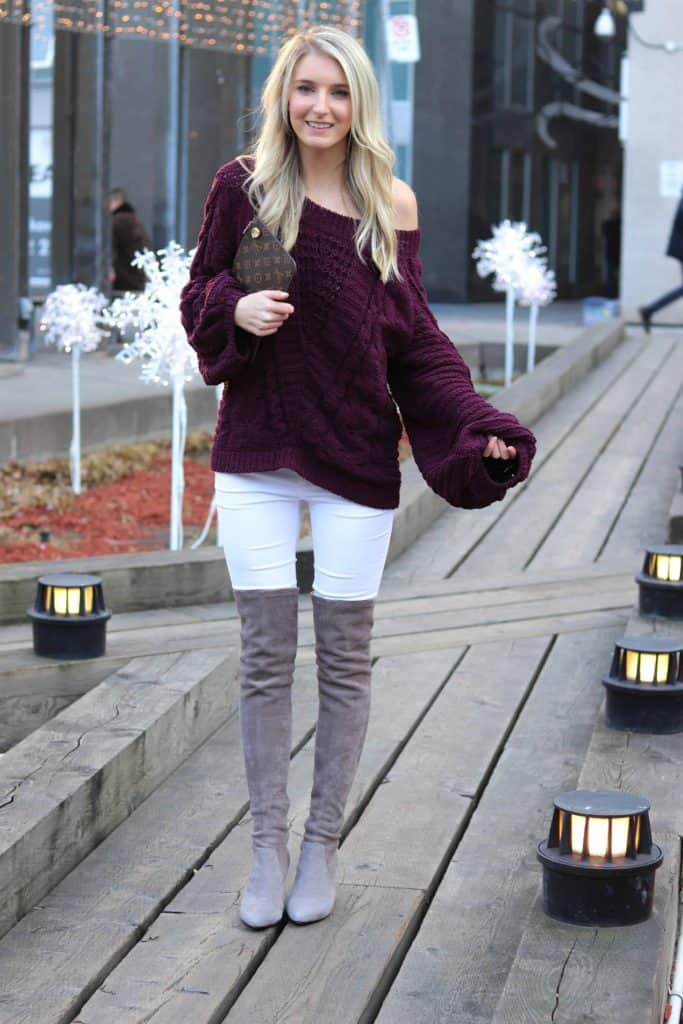 Express maroon Off the shoulder sweater