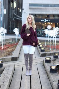 Express maroon Off the shoulder sweater