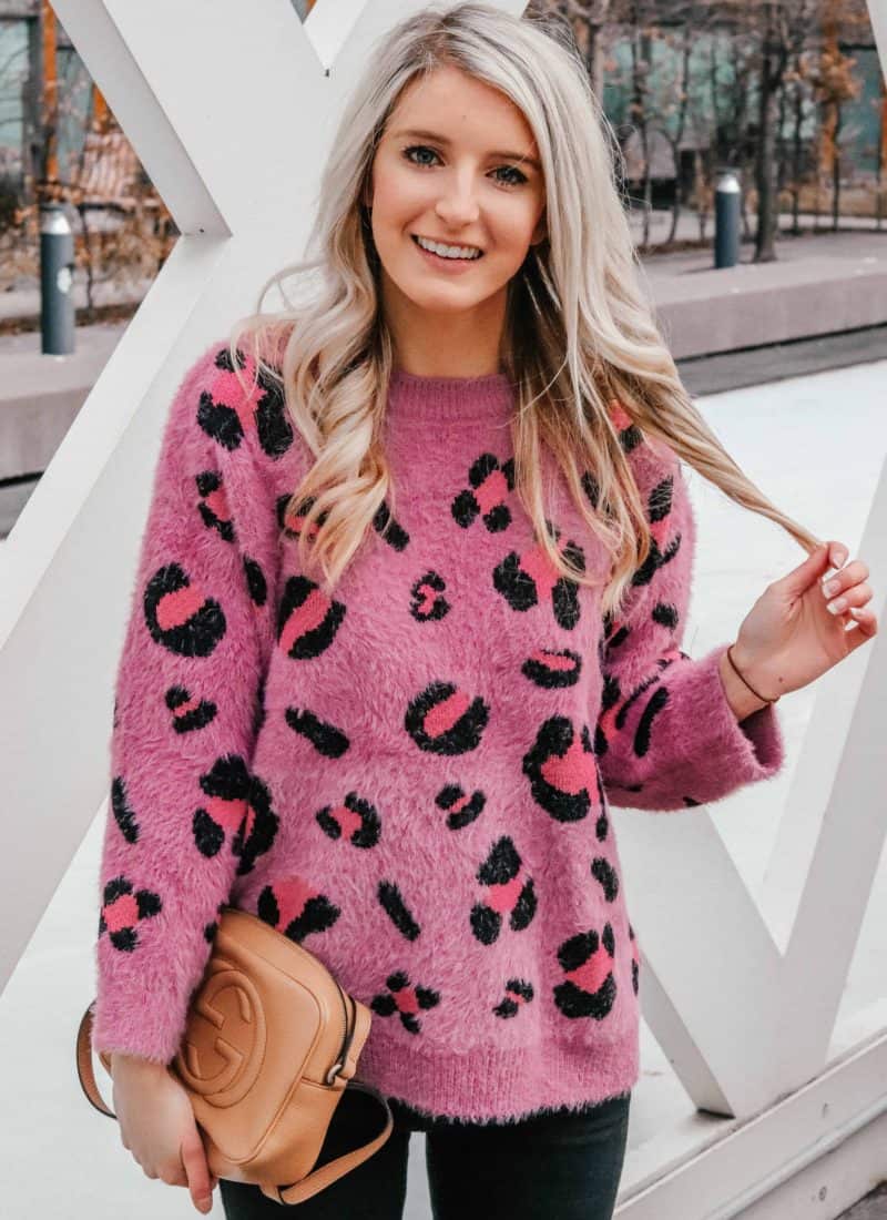 Pink Leopard Sweater