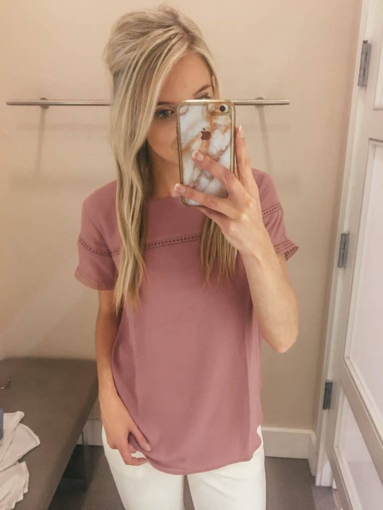 pink tshirt outfit, pink top, pink top summer, Loft, work outfits, work outfits women, work outfit, loft independence day sale, Prada & Pearls, Fashion blogger