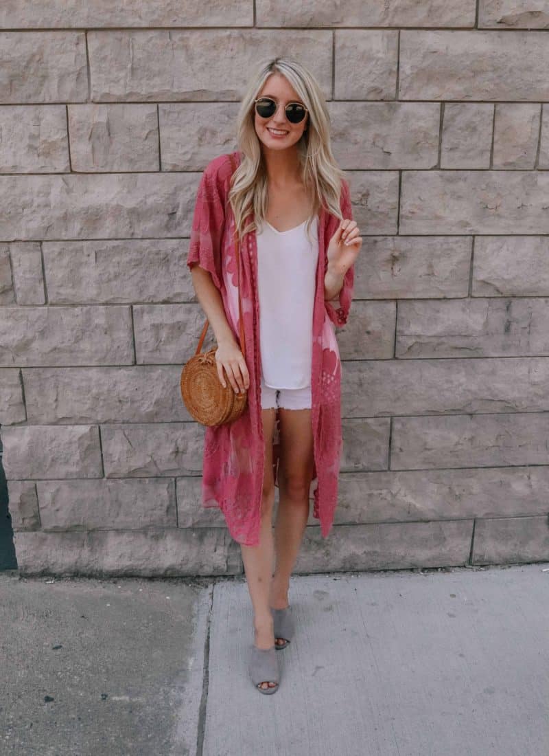 lace kimono, lace cardigan, lace kimono outfit, lace cardigan, lace cardigan outfit, lace cardigan pattern, pink cardigan, pink lace kimono, Prada & Pearls, Fashion blogger