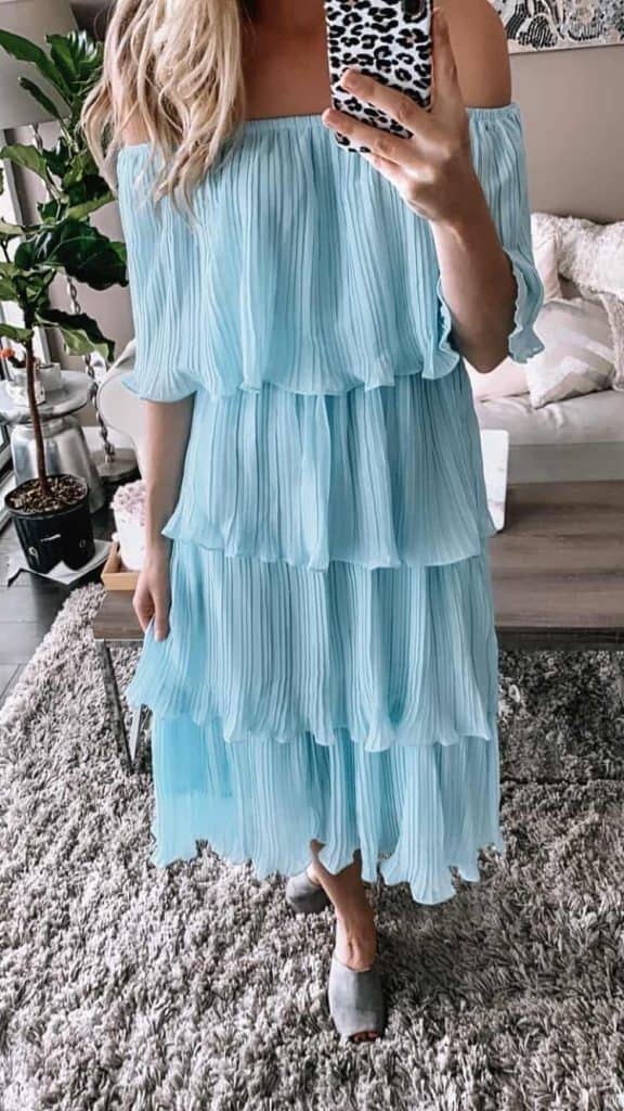amazon, amazon fashion, amazon finds, amazon fashion finds, amazon things to buy, amazon favourites, amazon fashion finds 2019, amazon fashion clothing, amazon fashion summer, amazon dress, tiered dress, blue dress, tiered dress formal, tiered dress maxi, ruffle dress, amazon dress finds, baby blue dress, prada and pearls, fashion blogger
