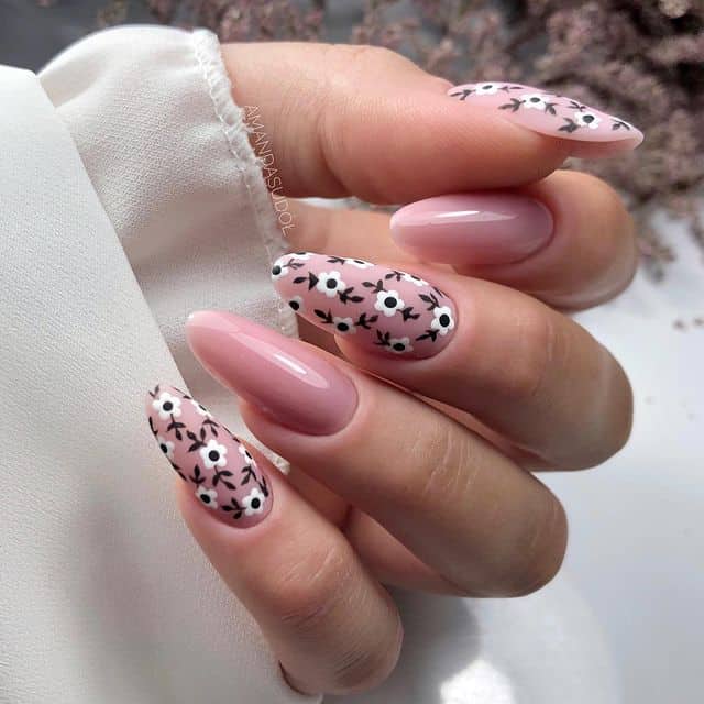 spring nail art, spring nails, spring nail designs, spring nail ideas, spring nail colors, pink nails, floral nails designs, floral nail art, almond nails, almond nail art, pink nail designs 