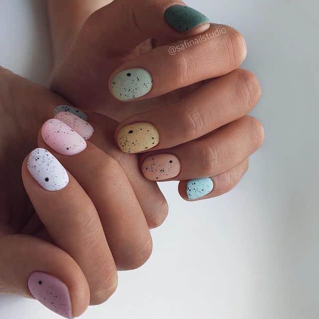 spring nail art, spring nails, spring nail designs, spring nail ideas, spring nail colors, easter nails, short nails, short nail designs, rainbow nails, easter nail art, easter nail designs, speckled nails