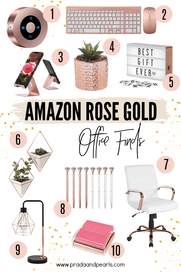 20+ Cute Rose Gold Office Decor Finds From Amazon! - Prada & Pearls