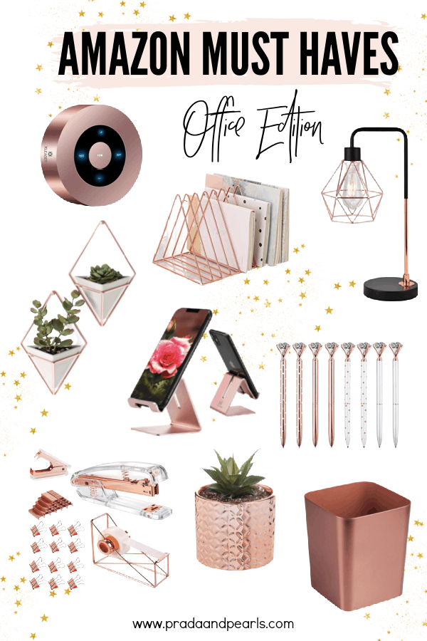 20+ Cute Rose Gold Office Decor Finds From Amazon! - Prada & Pearls