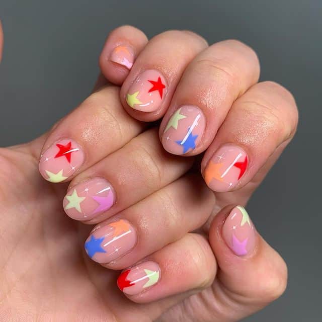 star nail designs, star nail art, star nails short, star nail ideas, star nails acrylic, nail art, rainbow star nails