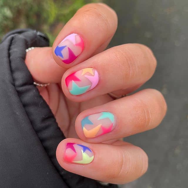 star nail designs, star nail art, star nails short, star nail ideas, star nails acrylic, nail art, rainbow star nails 