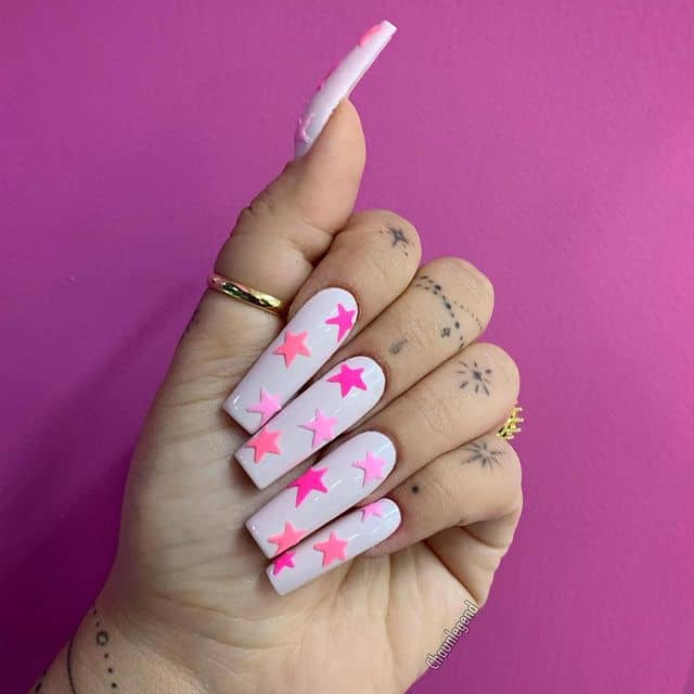 star nail designs, star nail art, star nails short, star nail ideas, star nails acrylic, nail art, pink star nails 