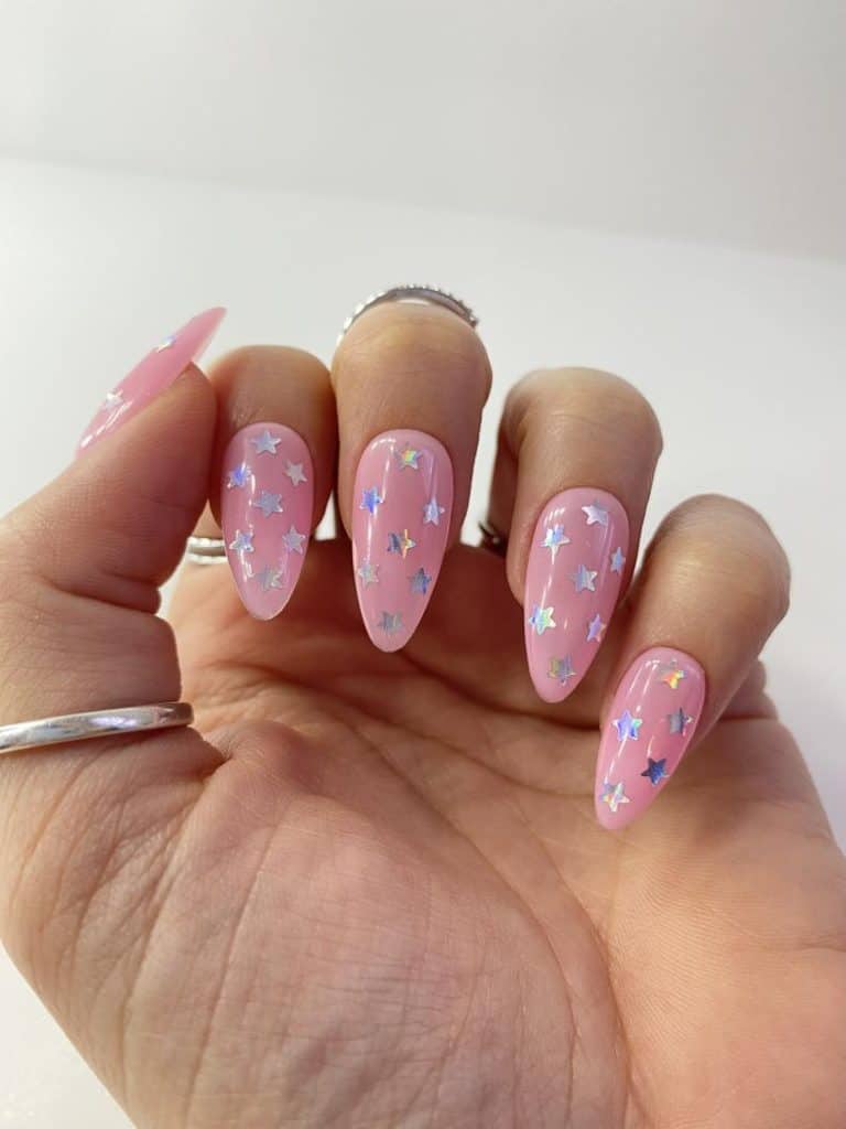 star nail designs, star nail art, star nails short, star nail ideas, star nails acrylic, nail art, pink nail art 