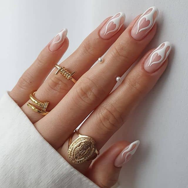 white nails, white nail ideas, white nail designs, white nails acrylic, whit nails with designs, white nail ideas acrylic, white nail polish, flame nails