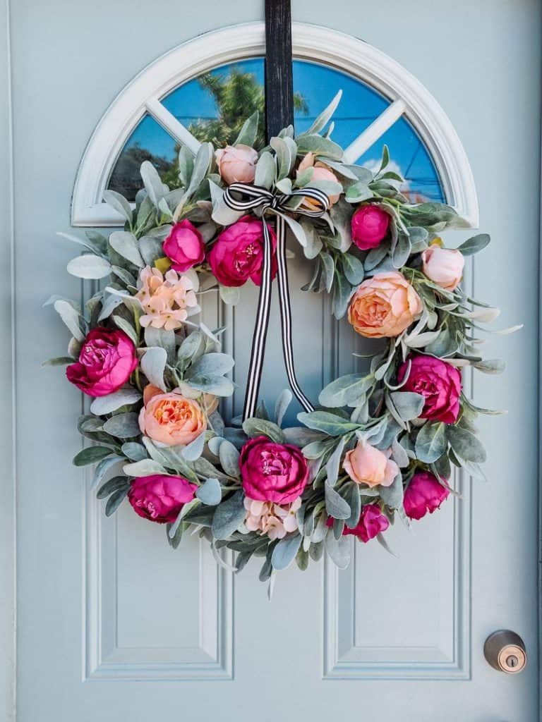 summer wreath, summer wreath ideas, summer wreath DIY, summer wreaths for front door, floral wreath, wreaths for front door, wreath ideas, peonies wreath