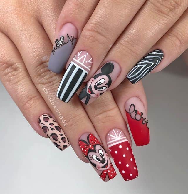 Disney Nails, disney nail designs, Disney Nails simple, disney nail art, Disney Nails acrylic, disney nail ideas, Disney Nails easy, Mickey Mouse nails, Mickey Mouse nail art