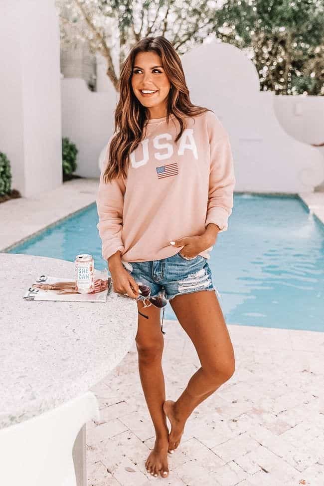 casual summer outfits, casual summer outfits for women, casual summer outfits for teens, summer outfits, summer outfits 2021, summer outfits aesthetic, use sweater, patriotic outfit