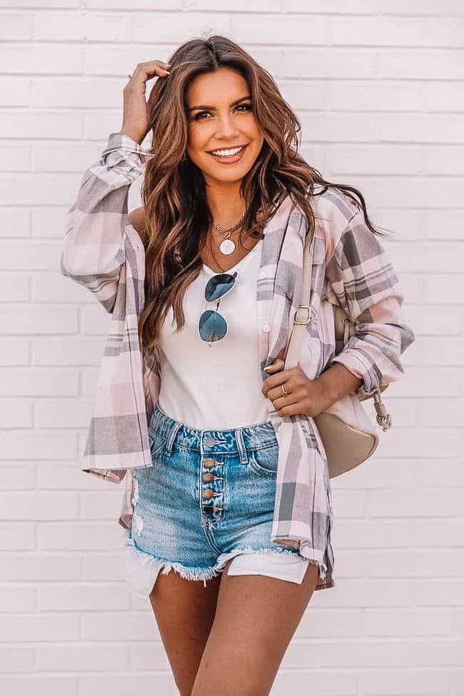 casual summer outfits, casual summer outfits for women, casual summer outfits for teens, summer outfits, summer outfits 2021, summer outfits aesthetic, plaid top outfit