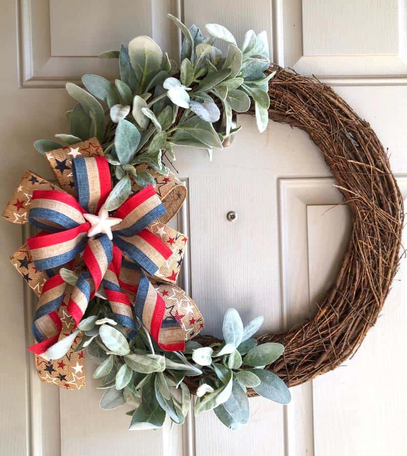 4th of July, 4th of July decorations, 4th of July wreath, 4th of July wreaths for front door, 4th of July wreath DIY, patriotic wreath, patriotic wreath ideas, patriotic wreaths for front door