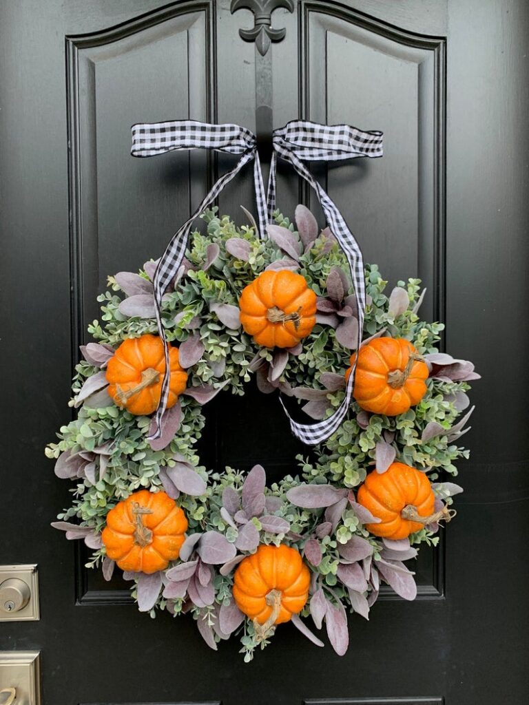 fall wreath, fall wreaths, fall wreaths for front door, fall wreath ideas DIY, fall wreath ideas, autumn wreaths, autumn wreath diy, autumn wreath or front door, pumpkin wreath, orange pumpkin wreath