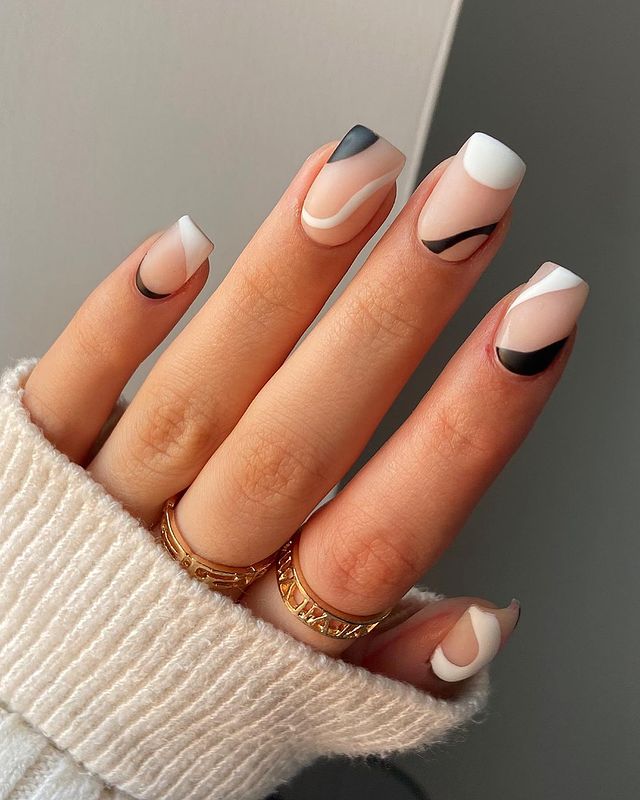53 Black and White Nail Designs that You Will Love