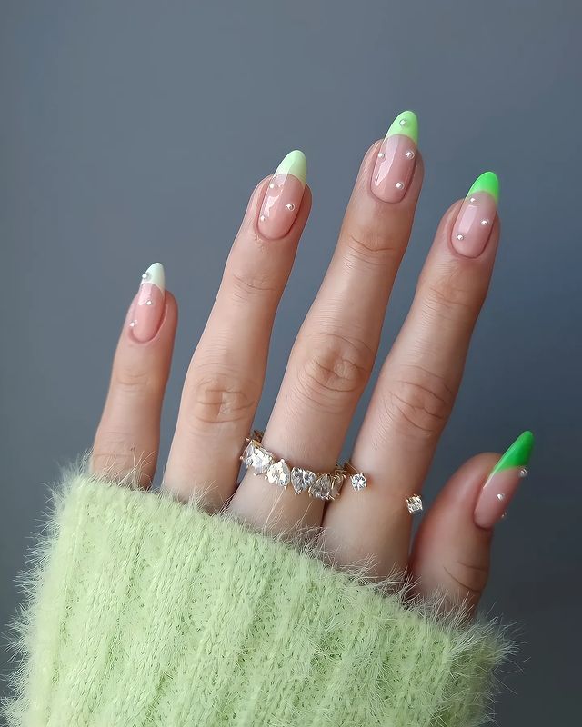 Buy Secret Lives acrylic press on nails artifical designer nails extension  glossy cream and green color with cute kitten design 24 pieces set with  glue sheet Online at Low Prices in India 