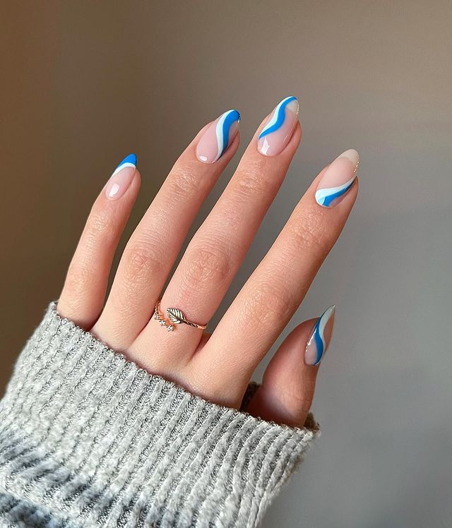 blue nails, blue nails acrylic, blue nails short, blue nails ideas, blue nails with design, blue nails inspiration, blue nails aesthetic, blue nails almond shape, blue nail art, blue nail art designs, blue nail ideas short, swirl nails, swirl nails 2022, swirl nails blue, swirl nails white, swirl nails almond