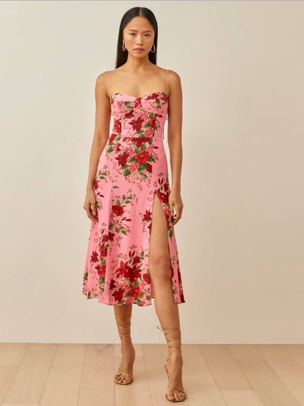 Floral Dresses To Wear To A Wedding, floral dresses, wedding guest dress, wedding guest looks, wedding guest outfit, wedding guest dress spring, wedding guest dress summer, wedding guest outfit summer, wedding guest outfit spring, wedding guest dress midi, pink floral dress, pink dress outfit, pink dress aesthetic