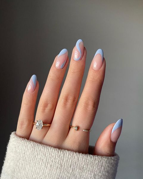 prom nails, prom nail acrylic, prom nails silver, prom nails acrylic classy, prom nails short, prom nails acrylic short, prom nail ideas, prom nail art, prom nails aesthetic, blue nails, blue nails ideas, blue nails designs, swirl nails, swirl nails blue