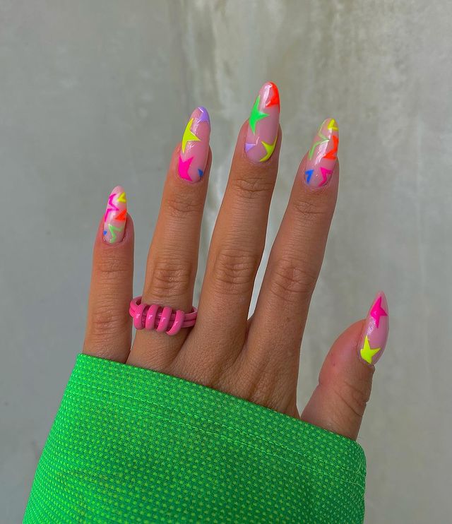Y2K nails, y2k nails acrylic, y2k nails acrylic long, y2k acrylic short, y2k nails simple, y2k nail designs, y2k nail art, y2k nail ideas, y2k nails simple, star nails, star nail ideas, star nails y2k, star nails almond