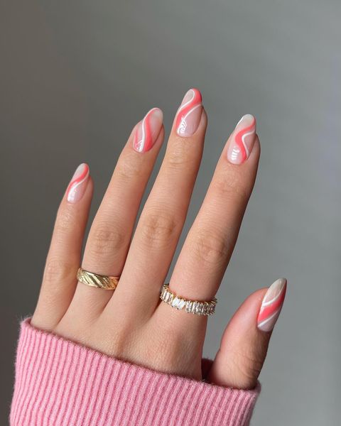 pink swirl nails, pink swirl nails short, pink swirl nails almond, swirl nails acrylic, swirl nails summer, swirl nails pink, pink swirl nails acrylic, pink swirl nails ideas, pink swirl nails designs, pink nails, pink nails ideas, pink swirl nails ideas acrylic, coral nails, pink and white nails, almond nails
