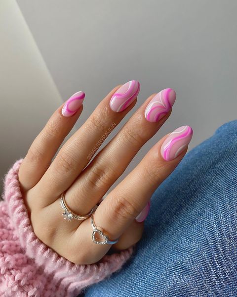 pink swirl nails, pink swirl nails short, pink swirl nails almond, swirl nails acrylic, swirl nails summer, swirl nails pink, pink swirl nails acrylic, pink swirl nails ideas, pink swirl nails designs, pink nails, pink nails ideas, pink swirl nails ideas acrylic, almond nails, almond nails pink
