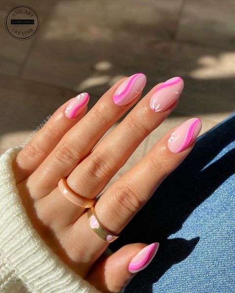 pink swirl nails, pink swirl nails short, pink swirl nails almond, swirl nails acrylic, swirl nails summer, swirl nails pink, pink swirl nails acrylic, pink swirl nails ideas, pink swirl nails designs, pink nails, pink nails ideas, pink swirl nails ideas acrylic, floral nails, floral nails pink