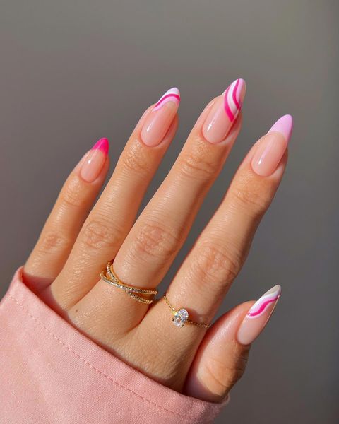 pink swirl nails, pink swirl nails short, pink swirl nails almond, swirl nails acrylic, swirl nails summer, swirl nails pink, pink swirl nails acrylic, pink swirl nails ideas, pink swirl nails designs, pink nails, pink nails ideas, pink swirl nails ideas acrylic, french tip nails, french tip nails with designs, gradient nails