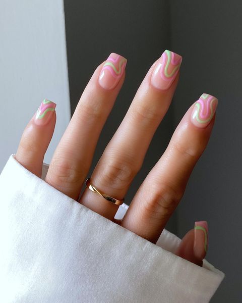 pink swirl nails, pink swirl nails short, pink swirl nails almond, swirl nails acrylic, swirl nails summer, swirl nails pink, pink swirl nails acrylic, pink swirl nails ideas, pink swirl nails designs, pink nails, pink nails ideas, pink swirl nails ideas acrylic, pink and green nails, abstract nails