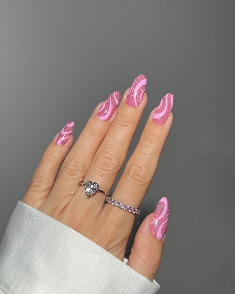 pink swirl nails, pink swirl nails short, pink swirl nails almond, swirl nails acrylic, swirl nails summer, swirl nails pink, pink swirl nails acrylic, pink swirl nails ideas, pink swirl nails designs, pink nails, pink nails ideas, pink swirl nails ideas acrylic, birthday nails, glitter nails, almond nails pink