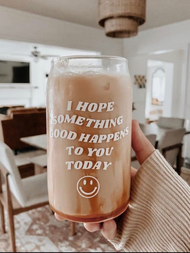 Cute Glass Cups With Vinyl Perfect For Your Iced Coffee!