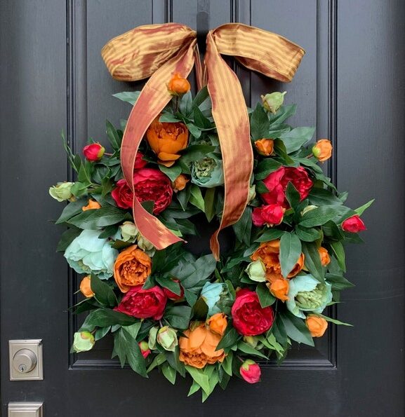floral wreaths, floral wreaths for front door, floral wreath decor ideas, wreaths for front door, wreath ideas, wreath ideas summer, bright wreath