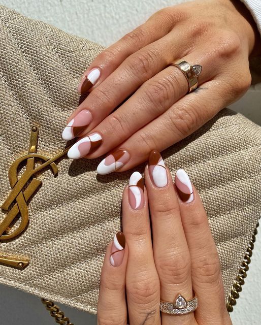 fall nails, fall nails inspiration, fall nails 2022, fall nails acrylic, fall nails short, fall nails 2022 color trends, fall nails designs, fall nails simple short, fall nails gel, fall nails ideas, fall nail designs, fall nail colors, fall nail art, fall nail art designs, white and brown nails, almond nails 