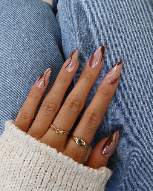 30 Cute Fall 2021 Nail Trends to Inspire You : Mix and Match Brown Fall  Nails
