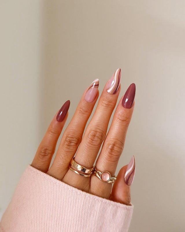 burgundy nails, burgundy nails acrylic, burgundy nails acrylic design, burgundy nails short, burgundy nail designs, burgundy nail ideas, burgundy nail polish, swirl nails
