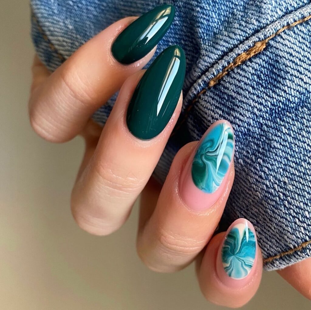 dark green nail designs, dark green nails, dark green nails ideas, dark green nails short, dark green nails aesthetic, dark green nail art, emerald green nails, emerald green nail ideas, green nail designs, marble nails