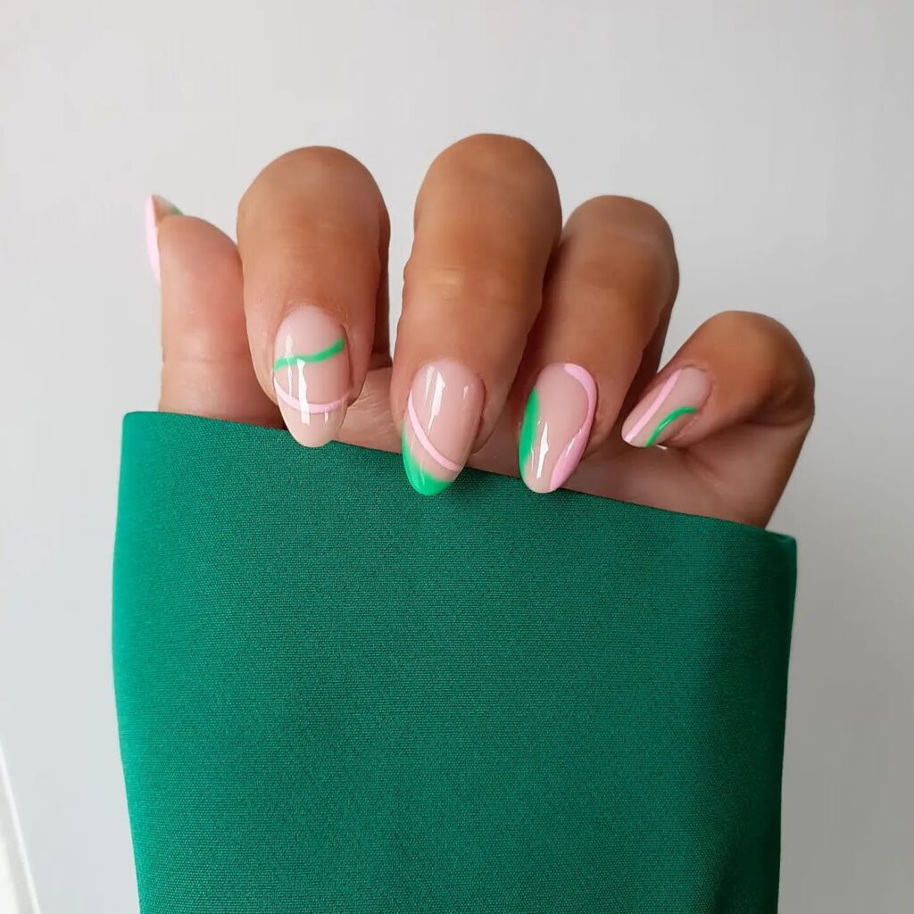 pink and green nail designs, pink and green nails, pink and green nail design, pink and green nails acrylic, pink and green nail art, pink and green design color combos, pink and green nails aesthetic, pink and green nail ideas