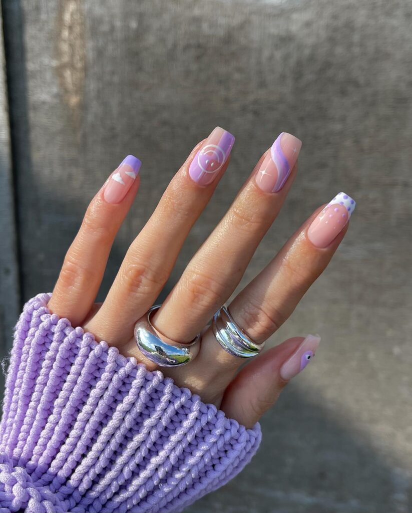 lavender nails, lavender nail designs, lilac nails, lavender nails with designs, lavender nails acrylic, lavender nails short, lavender nails almond, lavender nails ideas, lavender nail designs, lavender nail art, purple nails, y2k nails