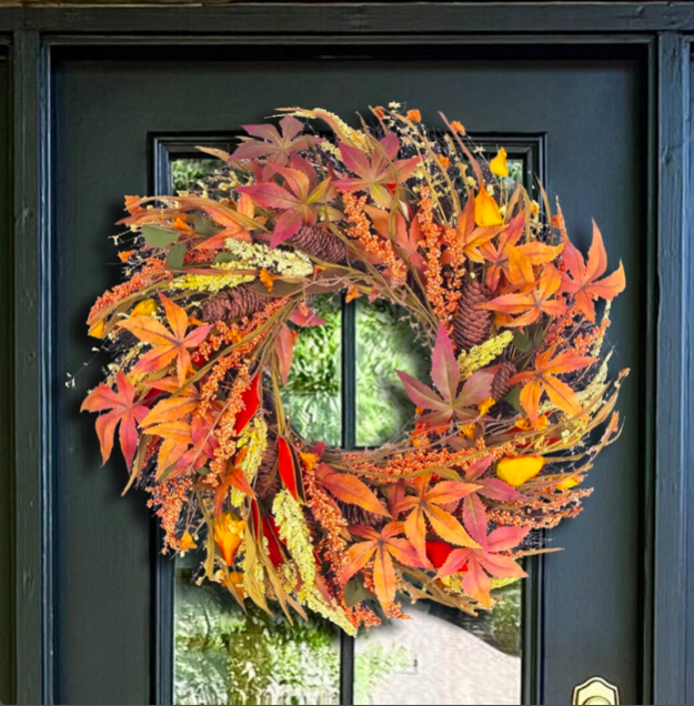 Fall wreaths, fall wreaths for front door, fall wreaths for front door autumn, fall wreaths 2023, fall wreath ideas, fall wreaths autumn, fall wreath leaves, orange wreath