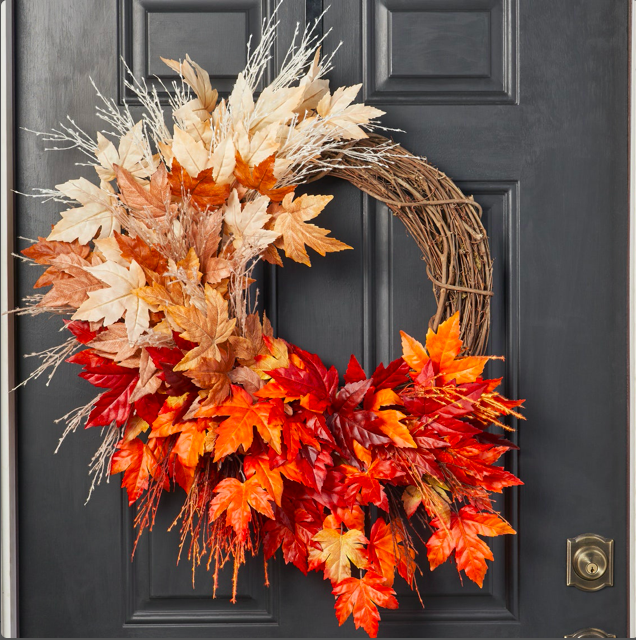 fall wreath, fall wreaths, fall wreaths for front door, fall wreath ideas DIY, fall wreath ideas, autumn wreaths, autumn wreath diy, autumn wreath or front door, fall leaf wreath