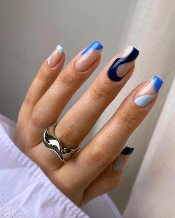 Blue nails, blue nails ideas, blue nails acrylic, blue nails with design, blue nails short, blue nails design, blue nails aesthetic, blue nail designs, blue nail art