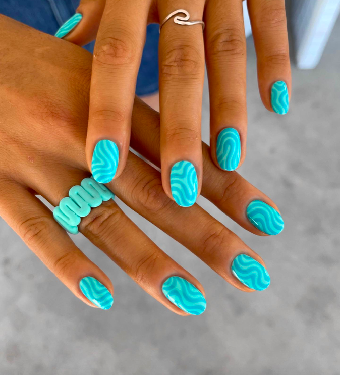 Blue nails, blue nails ideas, blue nails acrylic, blue nails with design, blue nails short, blue nails design, blue nails aesthetic, blue nail designs, blue nail art, swirl nails, aqua nails