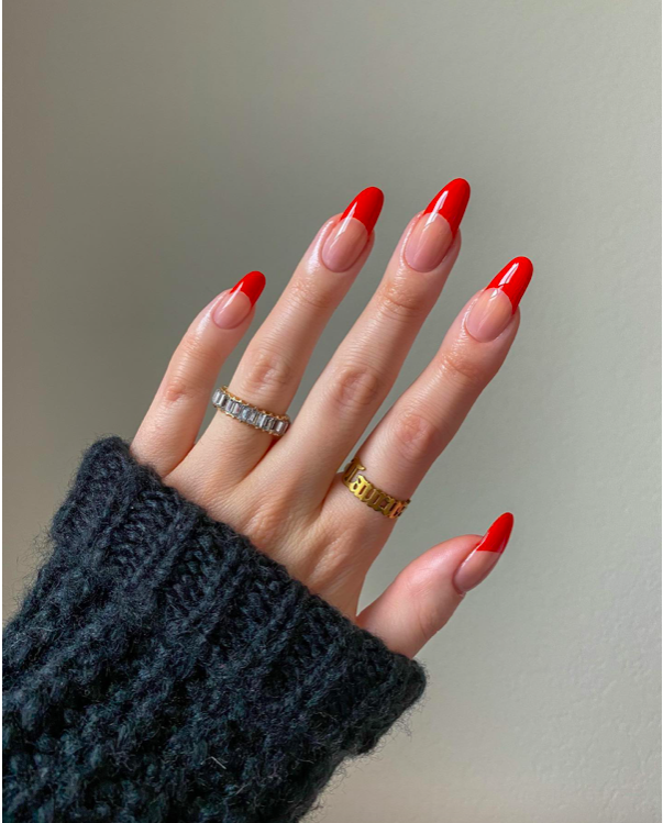 red nails, red nails acrylic, red nails ideas, red nails design, red nails short, red nails aesthetic, red nails trendy, red nail designs, red nail set, red nail designs, red nail art, French tip nails