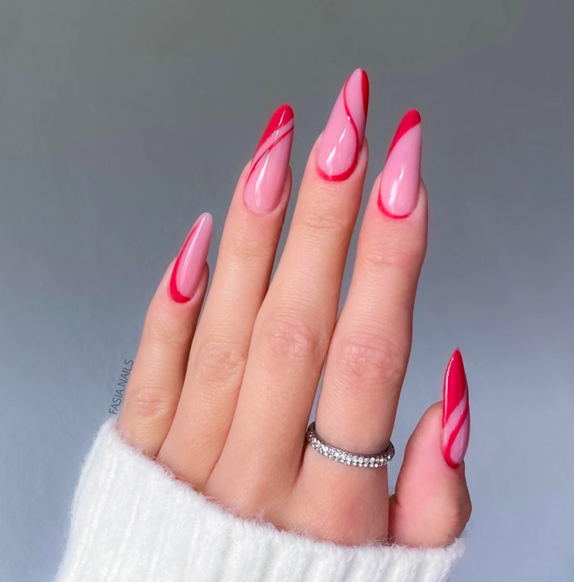 red nails, red nails acrylic, red nails ideas, red nails design, red nails short, red nails aesthetic, red nails trendy, red nail designs, red nail set, red nail designs, red nail art, swirl nails, swirl nails red