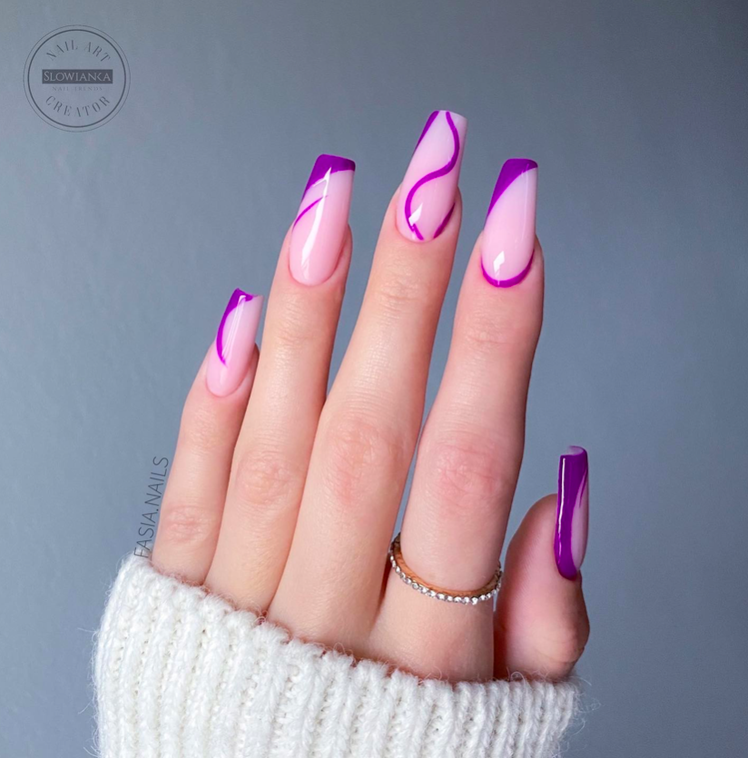 purple nails, purple nails acrylic, purple nails ideas, purple nails designs, purple nails short, purple nails inspiration, purple nails aesthetic, purple nails with design, purple nails simple, purple nail art, purple nail art designs, purple nails designs, swirl nails, swirl nails purple