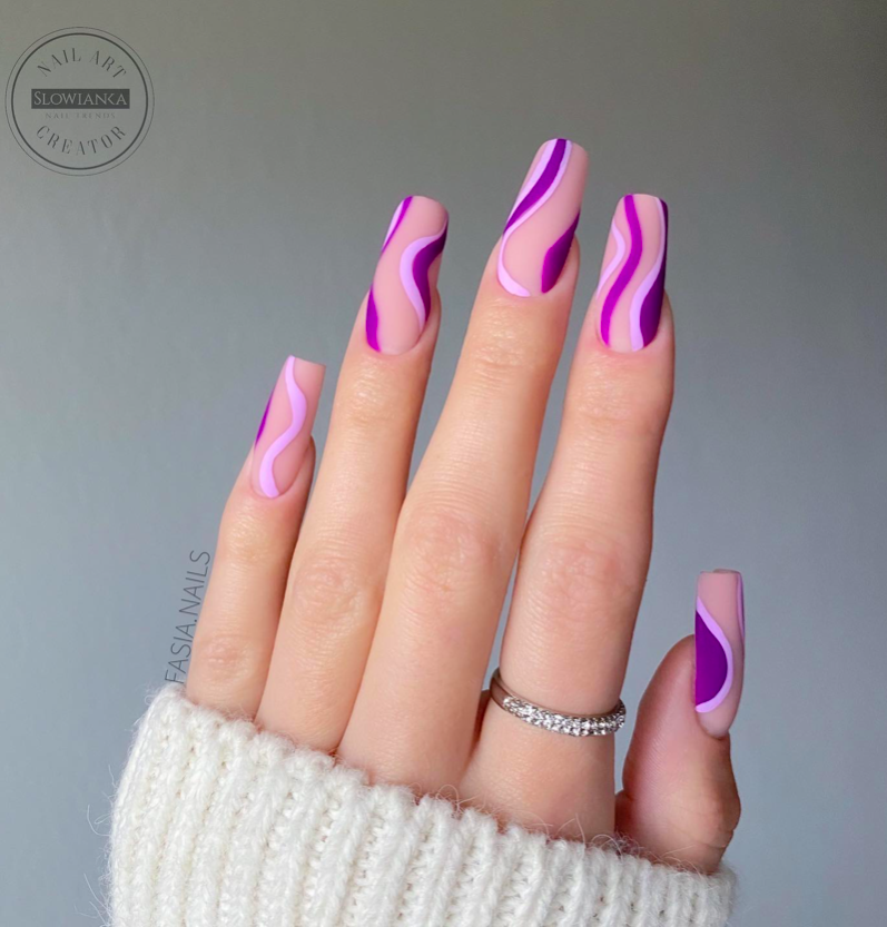 purple nails, purple nails acrylic, purple nails ideas, purple nails designs, purple nails short, purple nails inspiration, purple nails aesthetic, purple nails with design, purple nails simple, purple nail art, purple nail art designs, purple nails designs, swirl nails, matte nails, matte nails purple